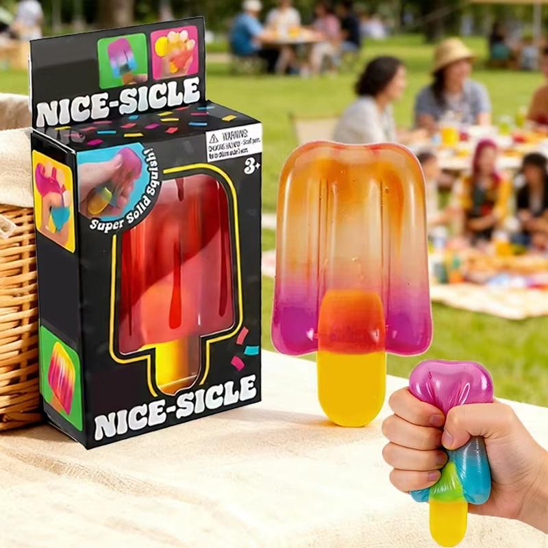 Needoh Eiscreme Squishy Spielzeug Quetschspielzeug Sensorisches Fidget Spielzeug Tragbares Stressabbau-Gadget für Büro Zuhause Täglich Festival Geschenke