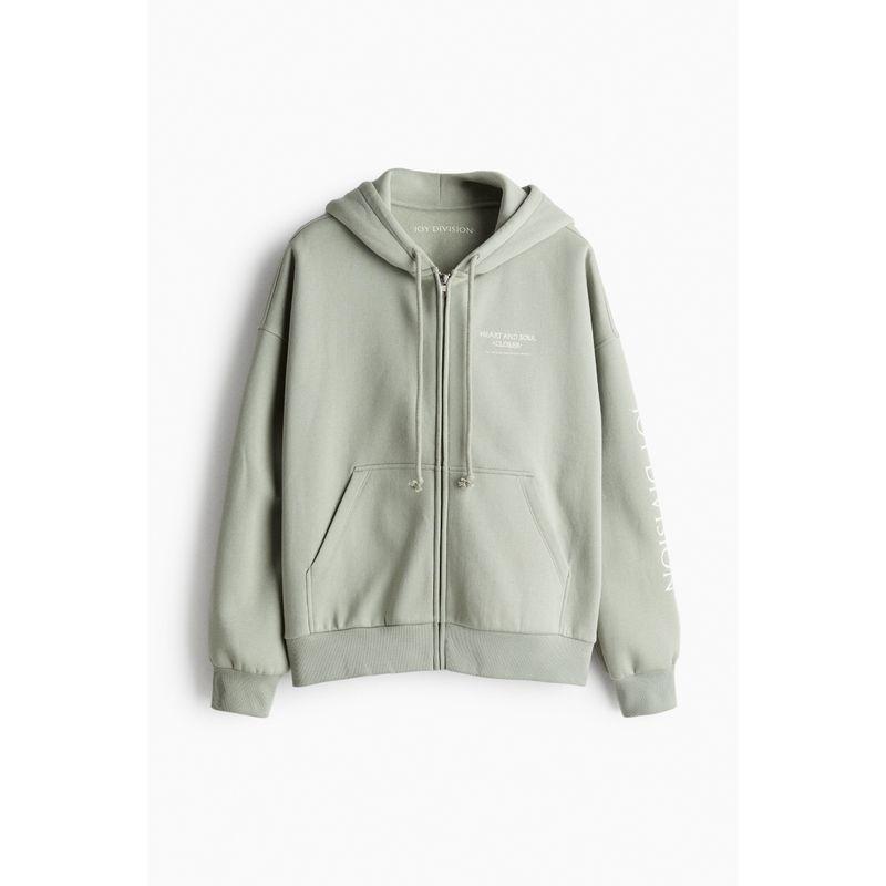 

[Evanescence Disillusionment Band] HM Women s Clothing Sweatshirt Autumn Pattern Zipper Hooded Sweatshirt 1227730 Mint green/Joy Division 170/104