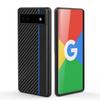 Google Pixel 6A Ultra-Thin Carbon Fiber Kevlar Pattern Protective Leather Case.