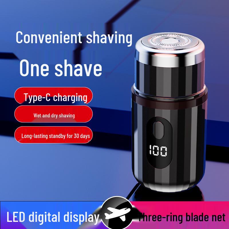 Portable Mini Electric Shaver: Upgraded Washable Digital Display for Men