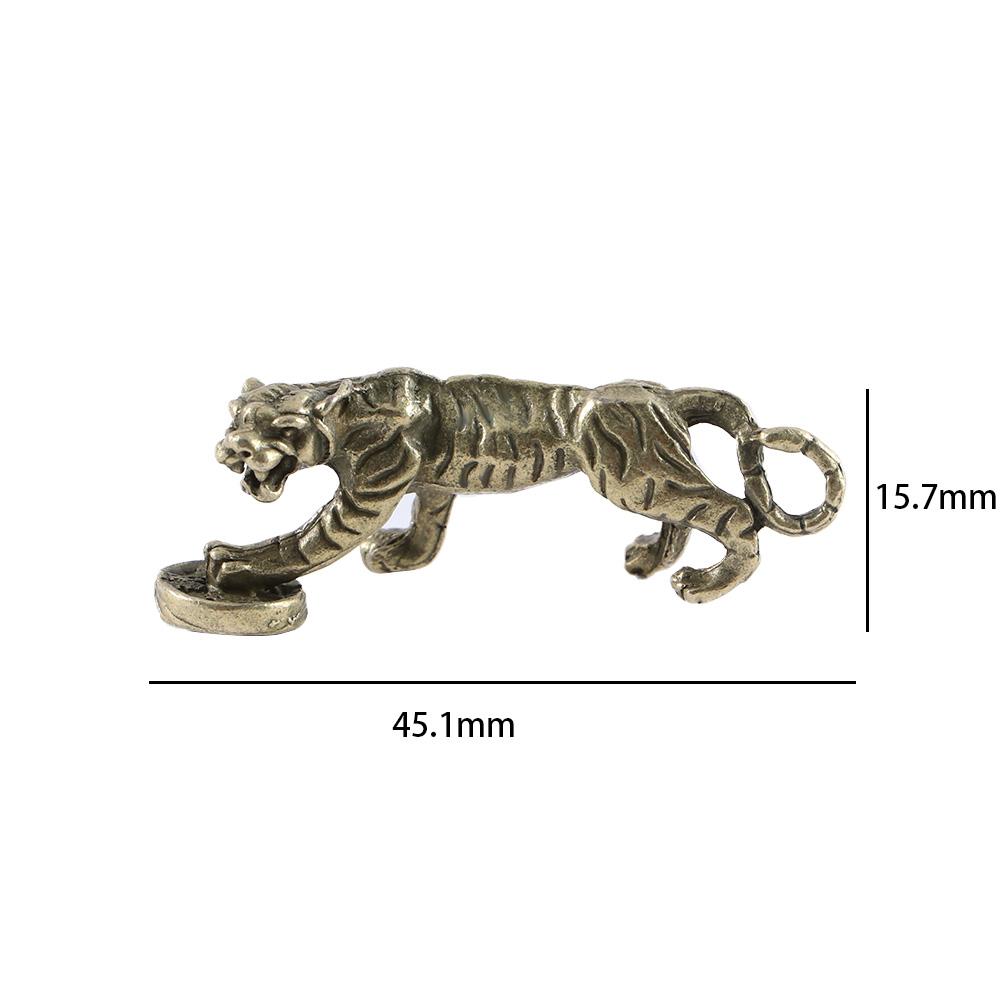 Goldener Schlüsselanhänger DIY Zink Zinklegierung Tierfigur Retro Handwerk Desktop Dekor Ornamente Tigerfigur