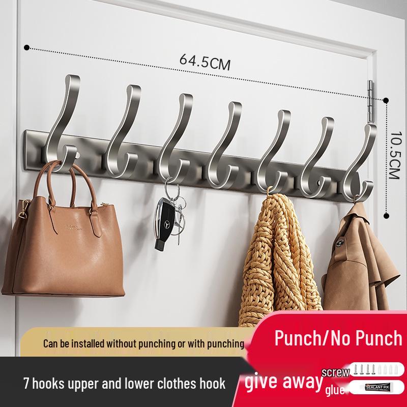 Punch-Free Space Aluminium-Klebehaken für Badezimmer, Küche und zum Aufhängen von Kleidern