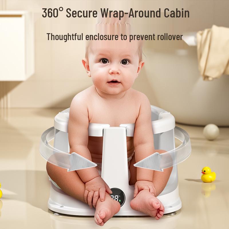 Sedile da Bagno per Neonati Chiuso: Sgabello per Sit-Up Antiscivolo per Neonati e Bambini Piccoli per un Bagnetto Sicuro