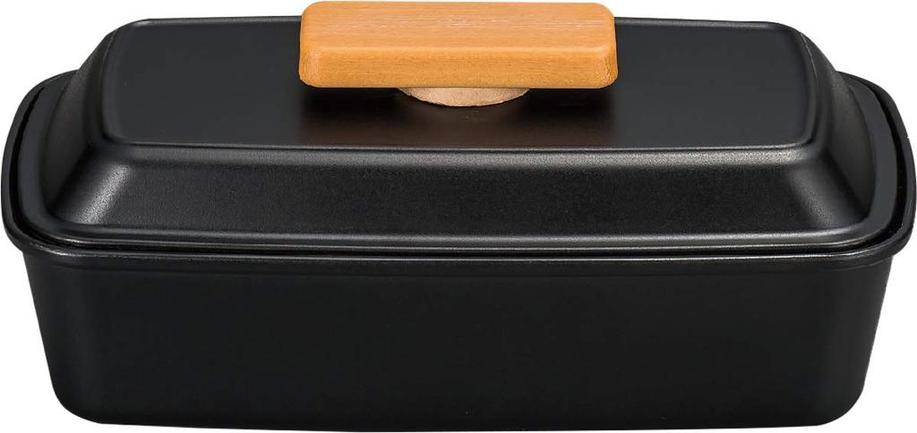 Masakazu Piatto Rectangular Lunch Matte Product x x Box, Black, Single-Tier, 580ml, Number 4677256, Size Approx. W10.5 D18.8 H7.5