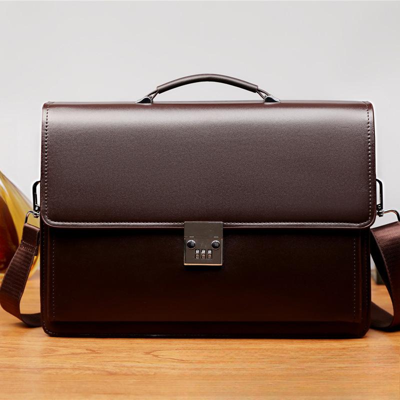 

Портативная мужская компьютерная сумка с несколькими отделениями, запирающаяся на пароль, водонепроницаемая, вместительная, износостойкая, продвинутая, кроссбоди 38cm*8cm*28cm темно-коричневого