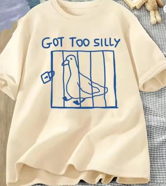 Příliš hloupé tričko Unisex Harajuku Vtipné hloupé husí tričko Ležérní Unisex Streetwear Oblečení Harajuku Krátký rukáv Ležérní