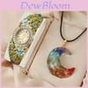 Orologio Ciondolo Floreale Stile Palazzo Vintage da Donna con Movimento al Quarzo e Bracciale in Lega