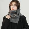 Solid Color Knitted Turtleneck Scarf Detachable Turtleneck Neck Warmer Woolen Neck Wrap  Women