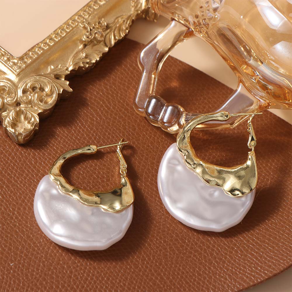 Elegant Pearl Pendant Danglers Retro Bag Shape Eardrops Creative Faux Pearl Earrings Girls Jewelry