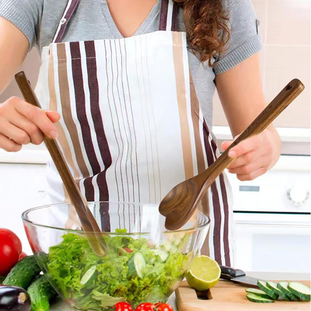 Heart Shaped Wood Spoon Mixing Spoons Kitchen Utensils Teaspoons Heat Resistance Long Handle Coffee Spoon Easy To Use