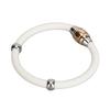 Antistatic Bracelet Negative Ion Wristband Silicone Energy Balance Bracelet for Outdoor Sports Fitness White 18cm