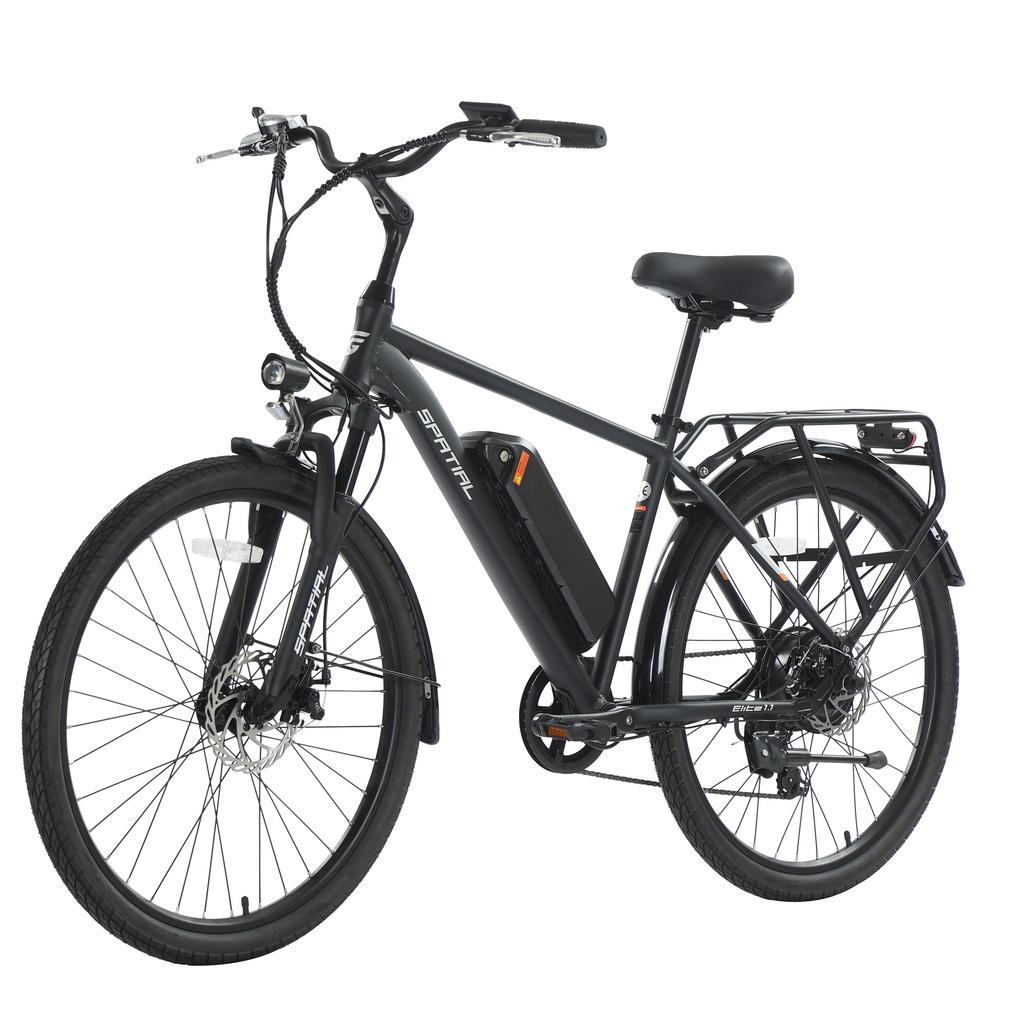SPATIAL Elite Men's Multi Terrain Electric Bicycle With TowSeat 250W Motor 36V13AH Battery 26 Inch Road Tires  Electric Bike Outdoor Riding E-Bike