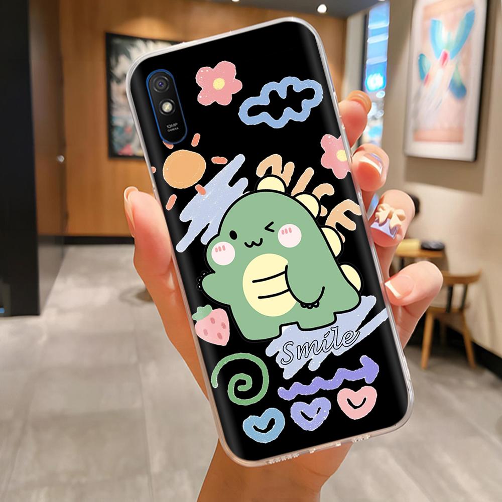 For Redmi 9A Case Cute Housing For Redmi 9AT Phone Case Lovely Cartoon Soft TPU Transparent Silicone Bumper For Xiaomi Redmi 9A