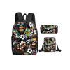 Hot Dog Schimpanse Druck 3 Stück/Set Rucksack mit Umhängetasche, Federmäppchen für Jungen/Mädchen Bestes Geschenk Cartoon Schüler Schultaschen
