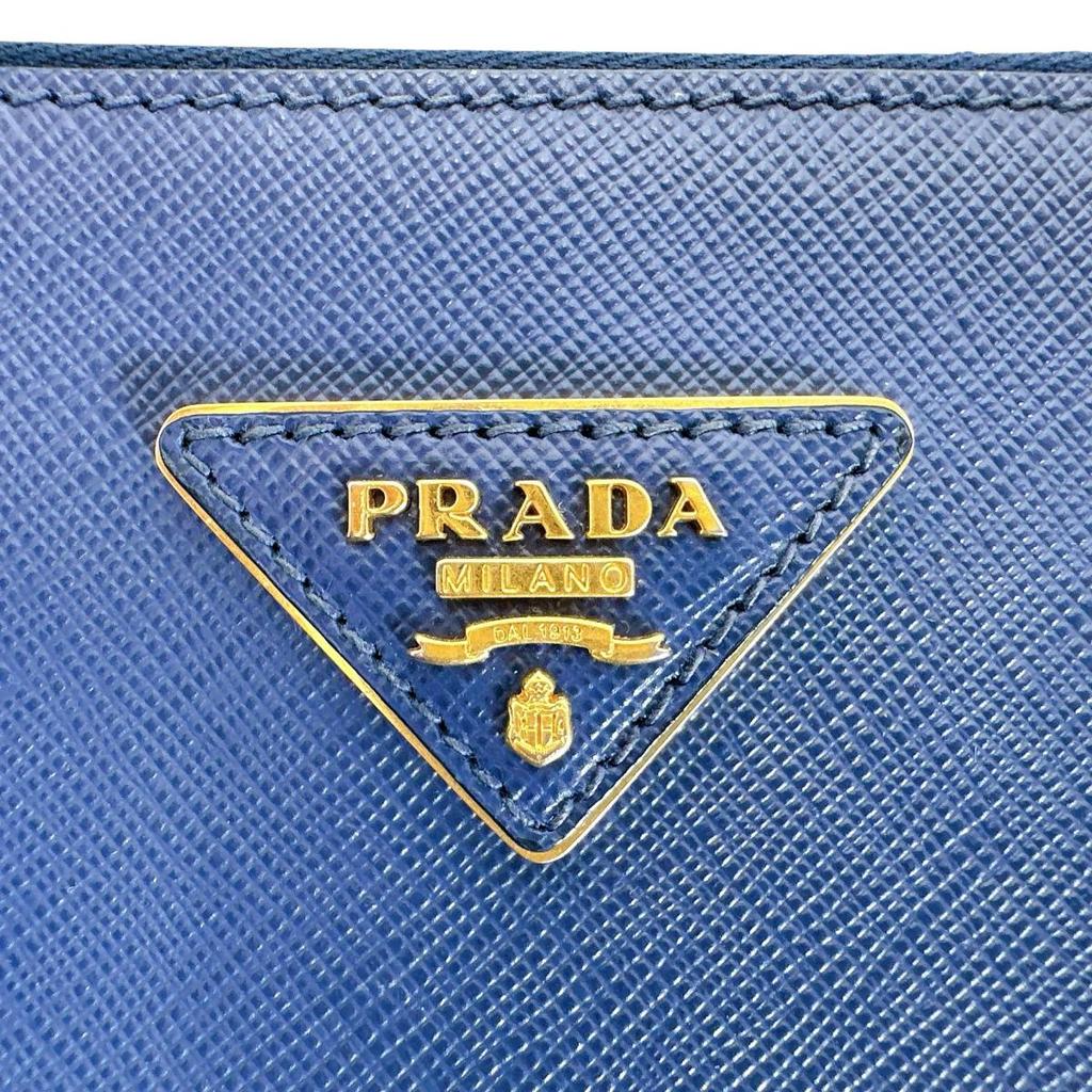 PRADA Sapphiano Galleria Handbag leather blue Women 1BA786 Used