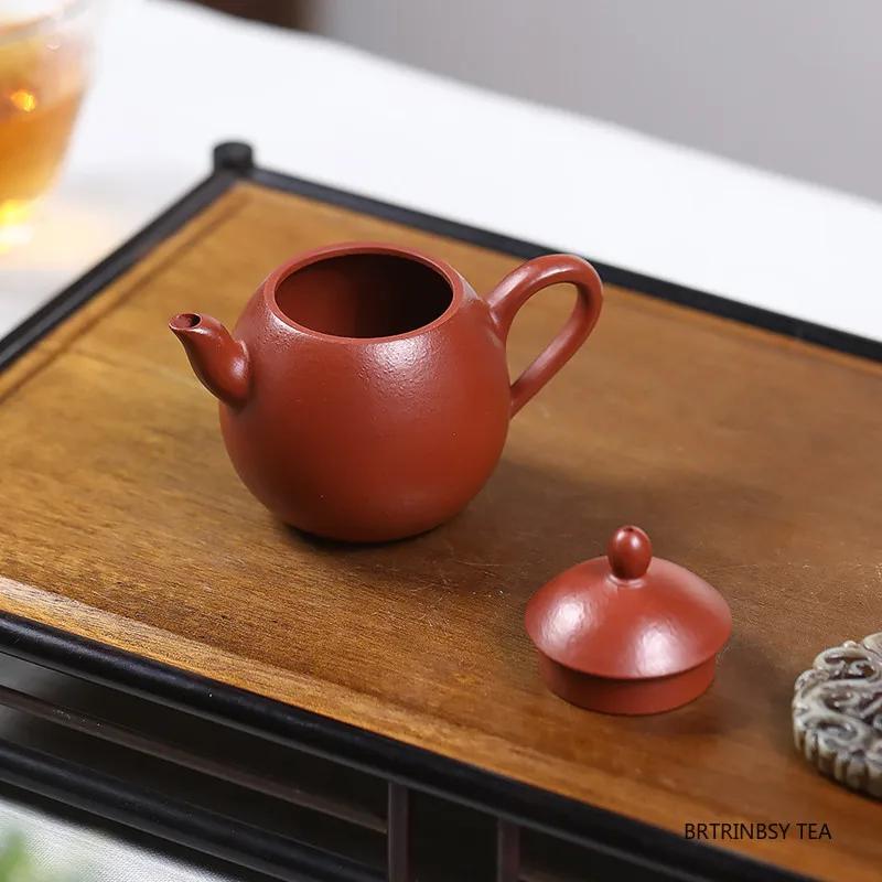 Chinese Tradition Yixing Purple Clay Teapot Handmade Dragon Egg Tea Pot Raw Ore Zhu Mud Kettle Household Zisha Tea Set 90ml