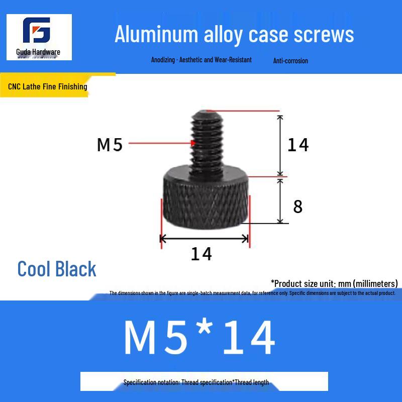 Knurled Aluminum Alloy Hand-Tightening Knob - M3M4M5M6M8 Sizes.