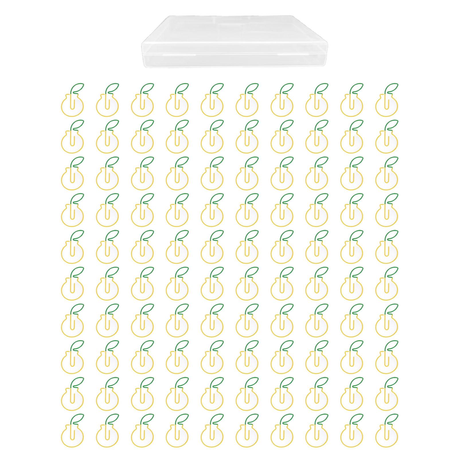 

100 шт. формованных скрепок для бумаги, 2 цвета, металлический материал, легкий, портативный, процесс гальванизации, простая организация Pear