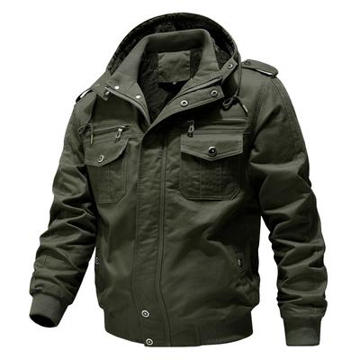 Jaqueta de algodão puro masculina, roupa militar, jaqueta masculina, lavada, inverno, veludo, algodão, jaqueta com capuz