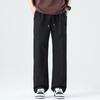 American Simple Trendy Brand Loose Straight Long Pants Men's Solid Color Versatile Commuting Comfortable Elastic Waist Casual Pants Men