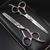6.0 Inch Pink Flower, Plum Blossom Handle Hair Scissors, Hair Scissors, Flat Scissors, Tooth Scissors, Thin Scissors, Special for Hair Salons