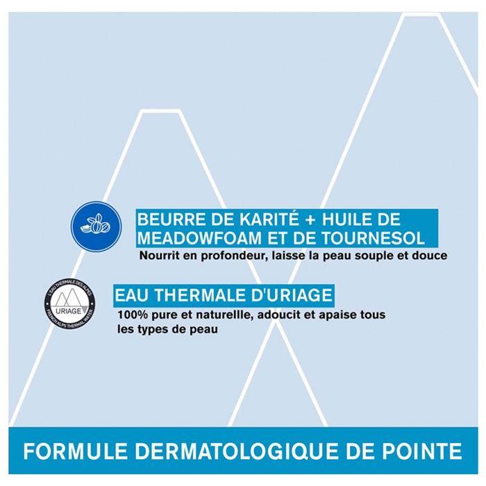 Crème nettoyante - Uriage - 200ml - Sans parabène - Tube - Nourrissante