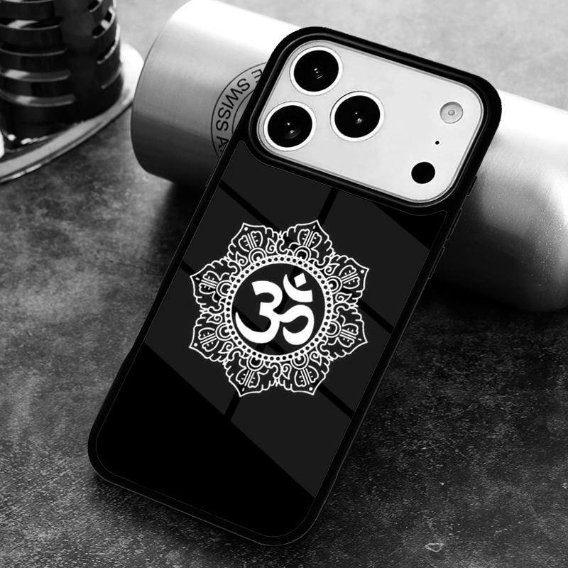 Aum om Namaste symbol floral zen yoga Phone Case For iPhone 17 16 15 14 13 12 11 Pro Max Plus 17Air Soft Silicone Cover