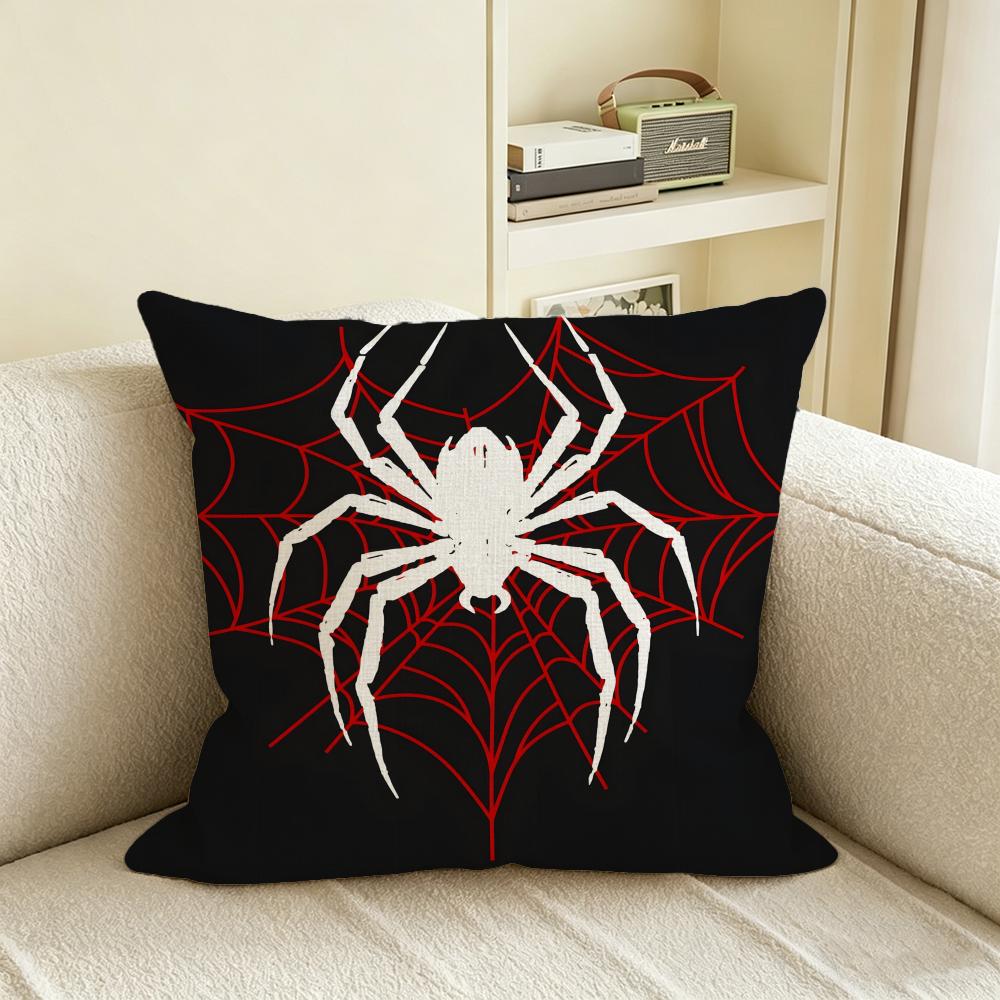 S-Spider Web Cushion Cover Natural Linen Pillowcase Set, All-In-One Decor For Sofa, Bedroom & Chair