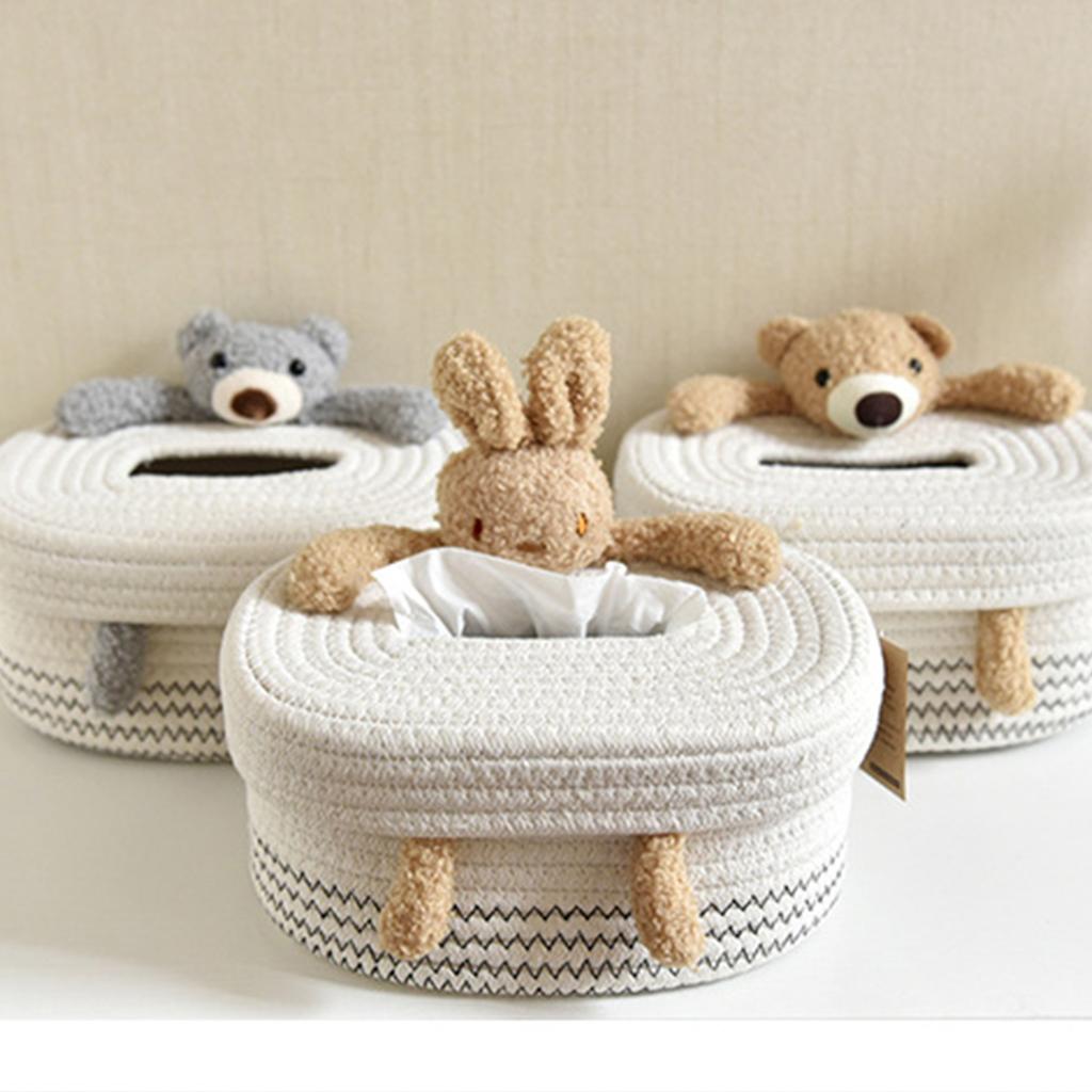 Lovely Desktop Tissue Box Holder Convenient Desk Accessory Tissue Box Cute Animal Themed Paper Storage Container