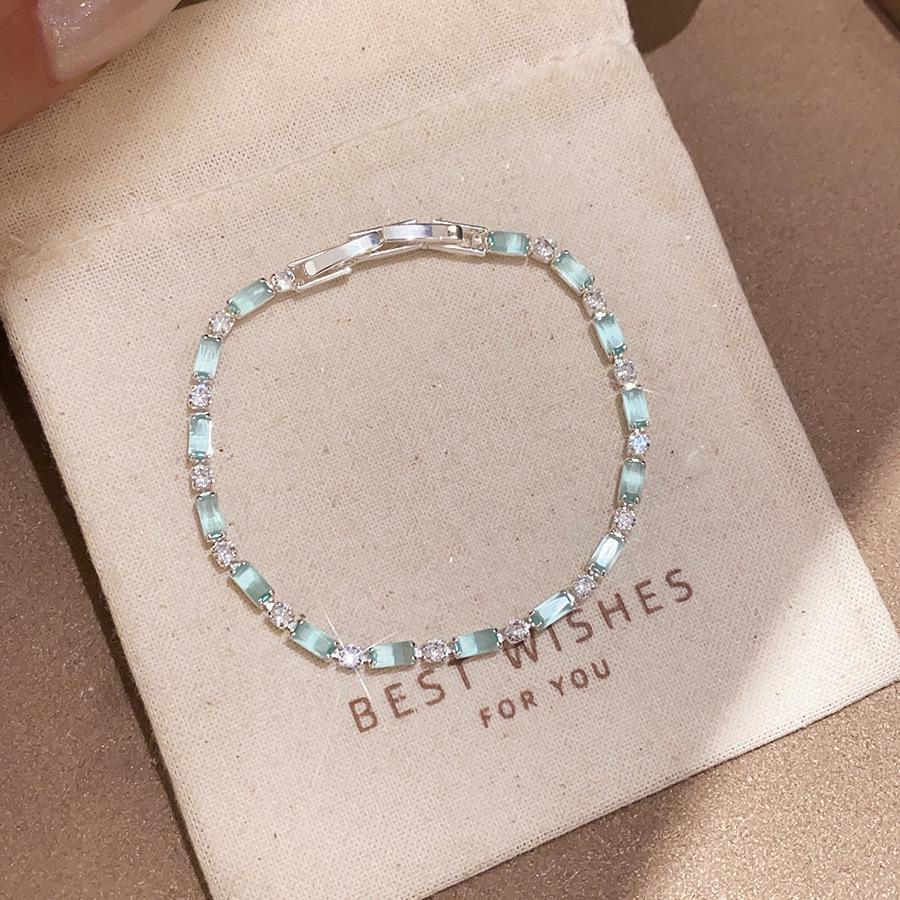 Sea Crystal Zirconia Water Drop Bracelet: Light Luxury Cool Style Jewelry for Women