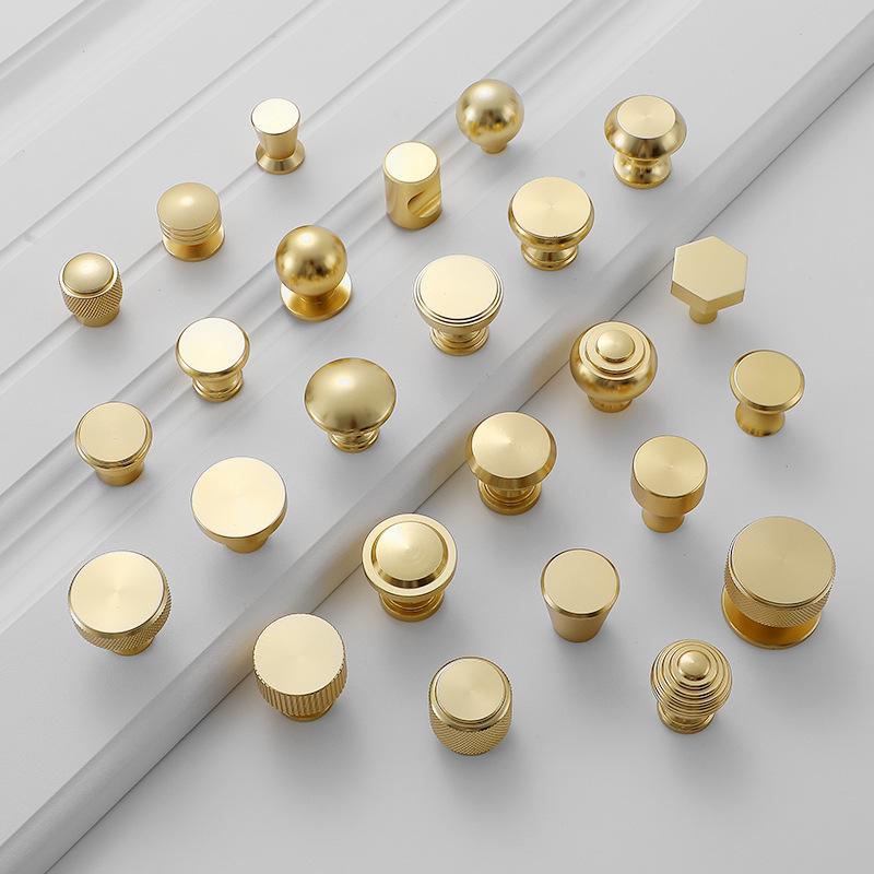 Gold & Silver Single Hole Round Drawer Pull: Modern Minimalist Light Luxury Cabinet & Wardrobe Handle