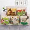 Cute Farm Christmas Animals Digital Printing Short Plush Pillow Covers For Car Sofa Office Cushion Cover Home Goods