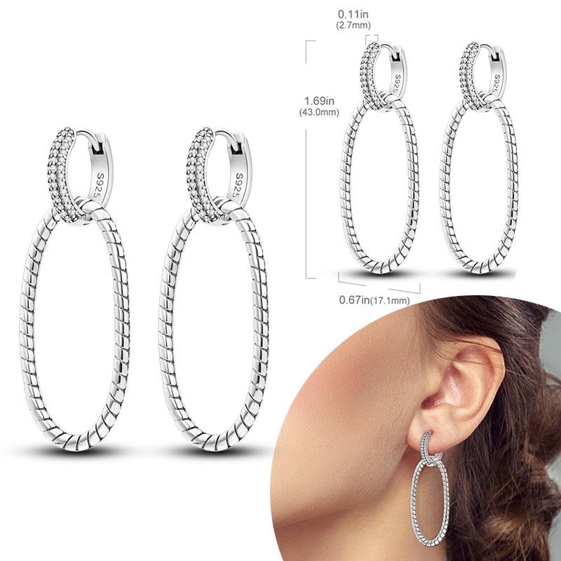 Women Earring 925 Silver Hoop Earrings Love Heart Butterfly Drop Earring Stud For Women Girls Party Jewelry Gifts