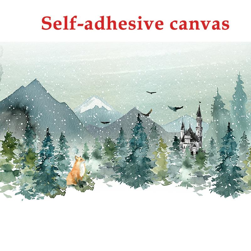 Nordic 3D Wall Mural Hand Painted Woods Valley Cartoon Fox Wallpaper Children's Room Background Wall Decor Papel De Parede 3 D