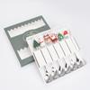 Cartoon Christmas Tree Stainless Steel Dessert Cutlery Set: Cute Fruit Fork & Spoon Gift