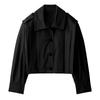 Ladies' Fashionable Short Sleeved Button Up Jacket Jacket