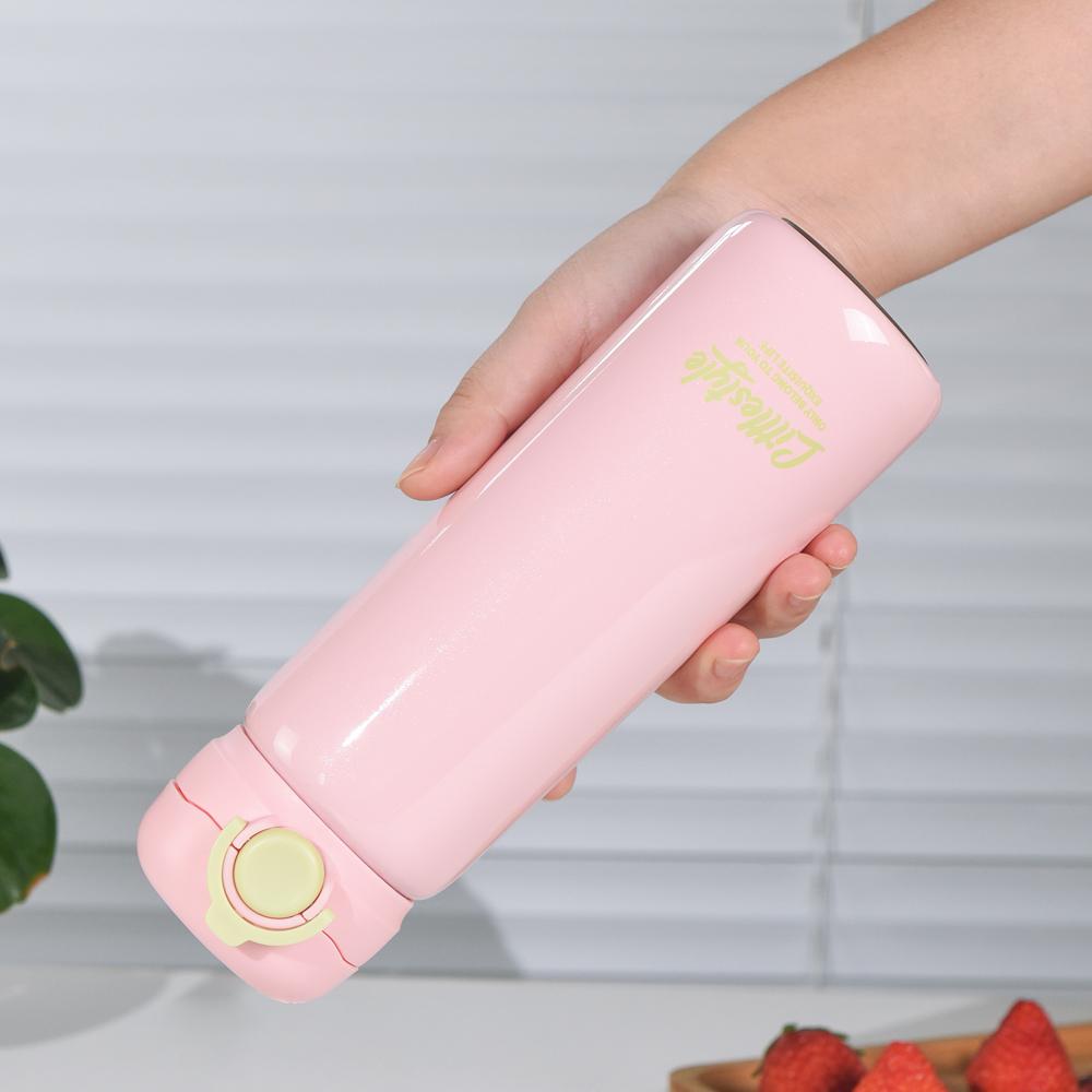 1pc 440ml/14.9oz Premium 304 Stainless Steel Insulated Water Bottle - Durable, Leak-Proof, Simple Fashion Bounce Lid Cup with Wi