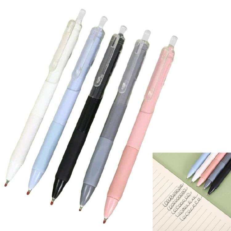 5 Stück Einziehbarer Kugelschreiber mit schwarzer Tinte Ästhetischer Gelstift 0,5 mm Neutraler Stift Druckstift Gel-Tintenstift Schreibwarenstift zum Schreiben