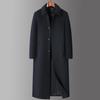 Heren Ultra-Lange Wollen Business Casual Jas - Hoogwaardige Grote Maten Bovenkleding voor Mannen van Middelbare Leeftijd en Jongeren