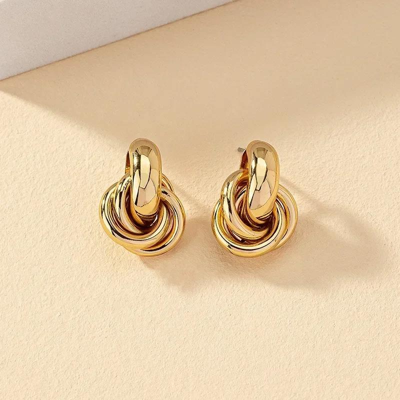 Stainless Steel Smooth Metal Chunky Hoop Earrings for Women Fashion Round Circle Hoops Statement Earrings 2025 Trendy Jewelry