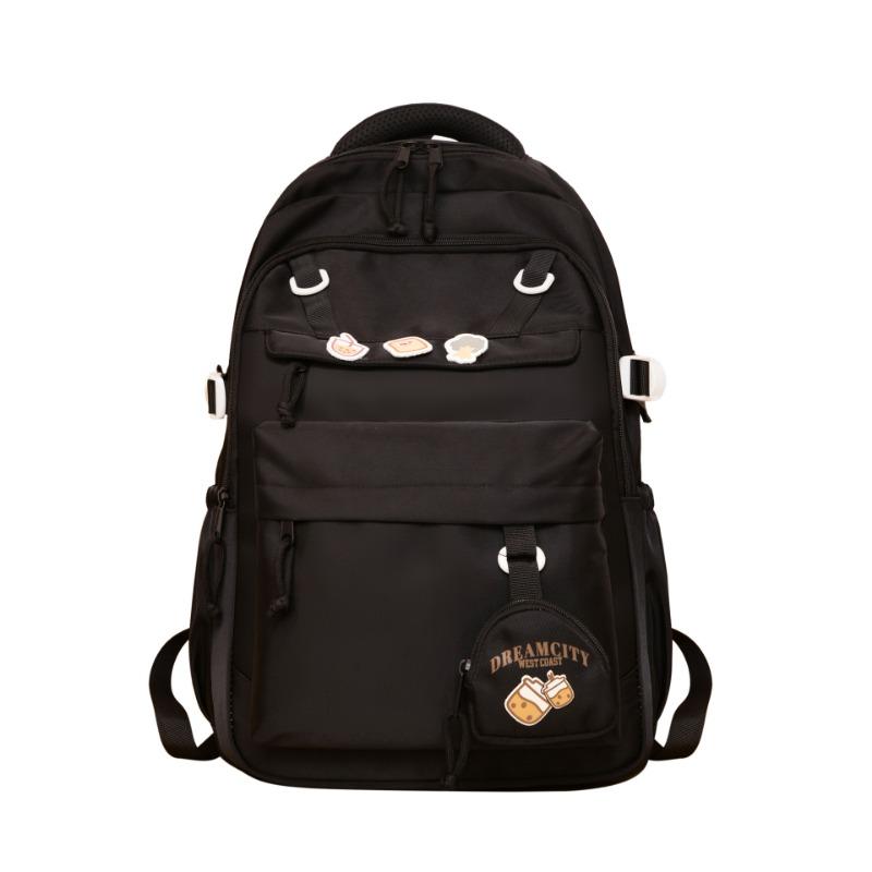 High-value fresh college style backpack, junior high school students contrasting color splicing large-capacity backpack