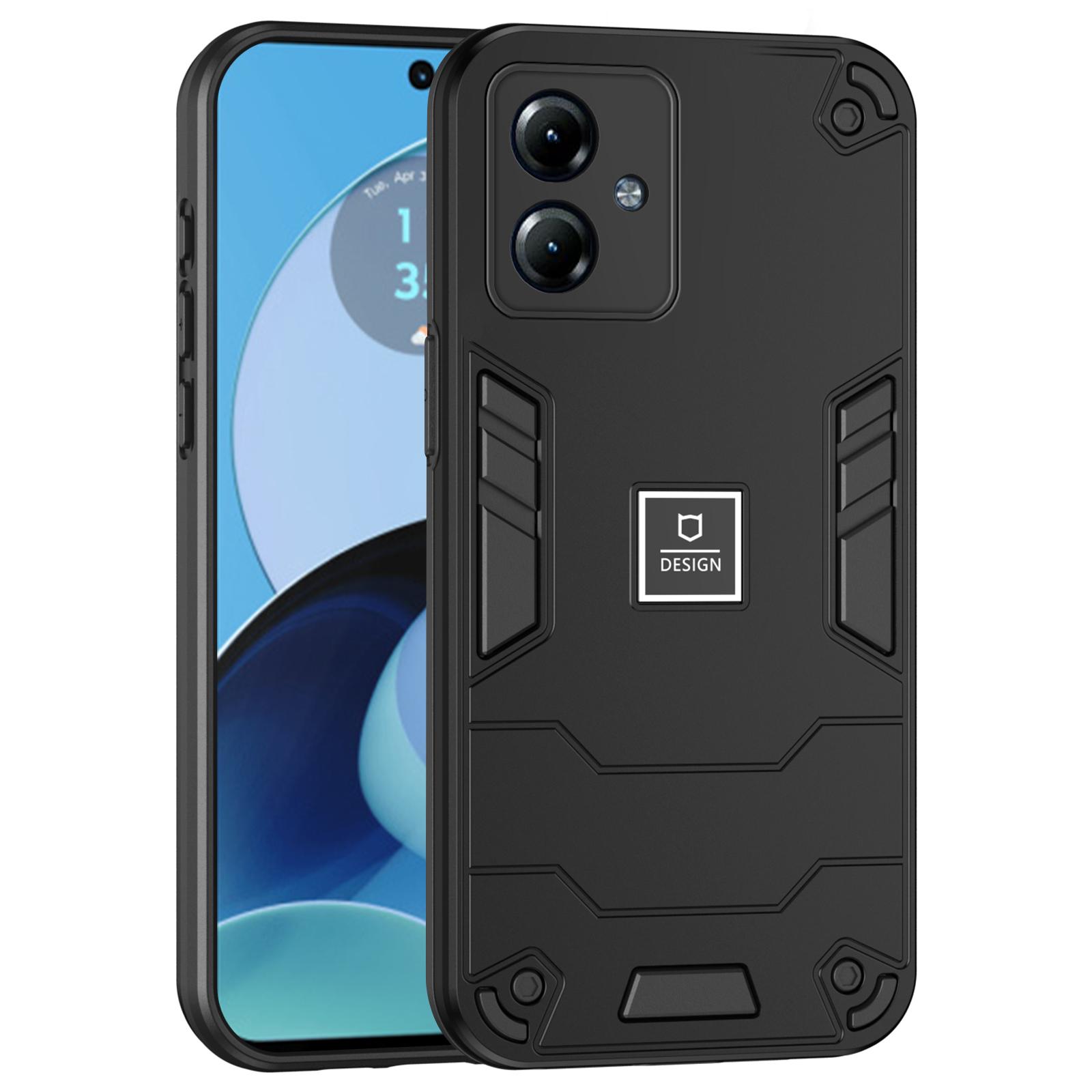 

For Motorola Moto G14 4G Phone Case TPU+PC Shock-Absorbing Cover Black