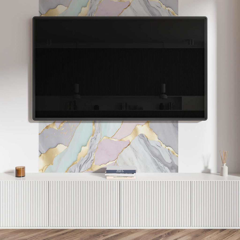 Panel Samoprzylepny Winylowy - Ścienna Dekoracja Do Biura 120X60 Cm Abstrakcyjny Wzór Marmuru