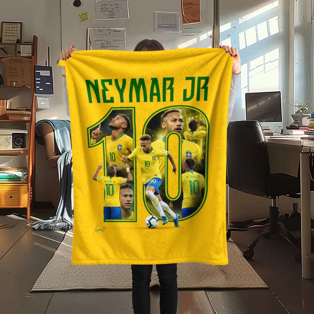 1PC Neymar Patterned Flannel Blanket Suitable For All Seasons for Home Decor Warmth and Comfort Gifts Holiday Present