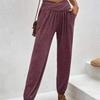 Solidne spodnie haremki z wysokim stanem damskie dorywczo luźne spodnie szerokie nogawki damskie 2023 modna kieszeń Chic w pasie wąskie spodnie 28431