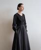 Unis Black Jacquard Tie-Waisted Dress