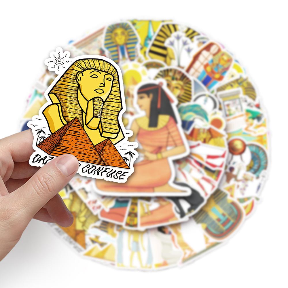 10/30/50pcs Cartoon Ancient Egyptian Culture Stickers Pyramid Pharaoh Sticker DIY Skateboard Notebook Phone Case Decals Toy Gift