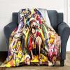 Custom Name One Piece Anime Characters Flannel Blanket Super Soft Warm Cozy Blanket For Sofa Bed Office Travel Allseason Home Decor Gift