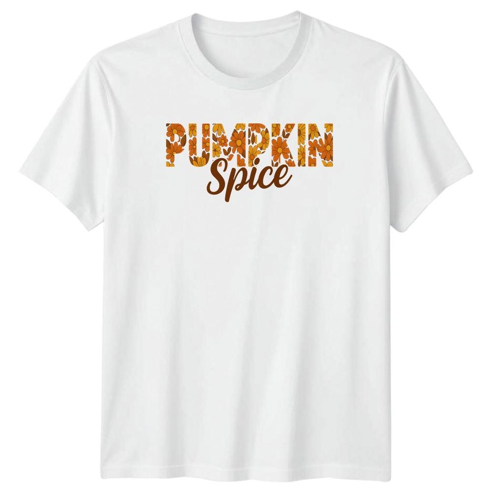 Pumpkin Spice Unisexs TShirt Autumnal Floral Seasonal S