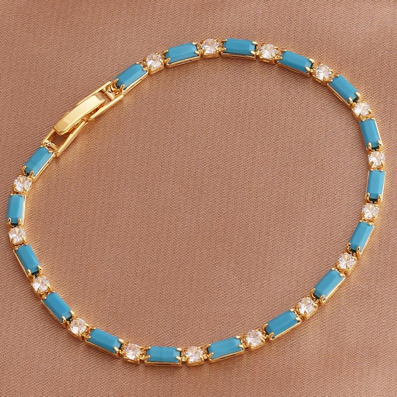 Luxury Rainbow Iced Out Zircon Tennis CZ Bracelet Women's Stretch Adjustable Bracelet Hippie Fashion Accessories Jewelry Gifts